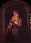 Woman with a candle by Gerrit Dou